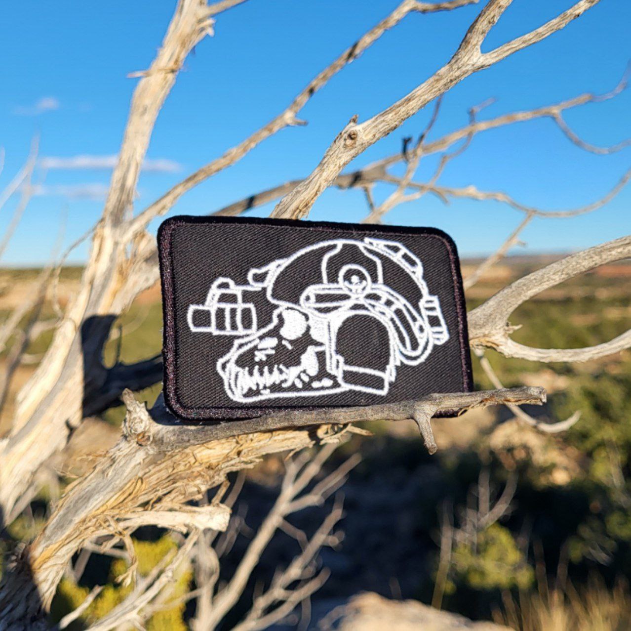 Skull Bucket Patch (Iron On)